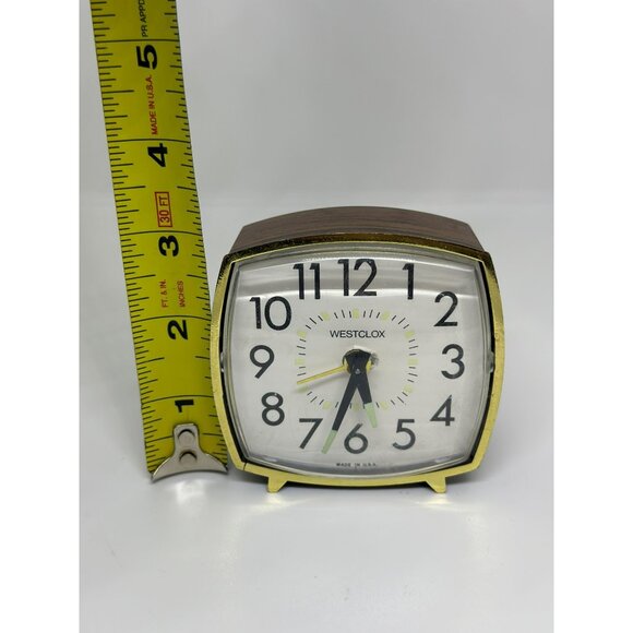 VTG Westclox Alarm Clock Made In USA Retro Square Woodgrain Finish NOT WORKING - Picture 10 of 10
